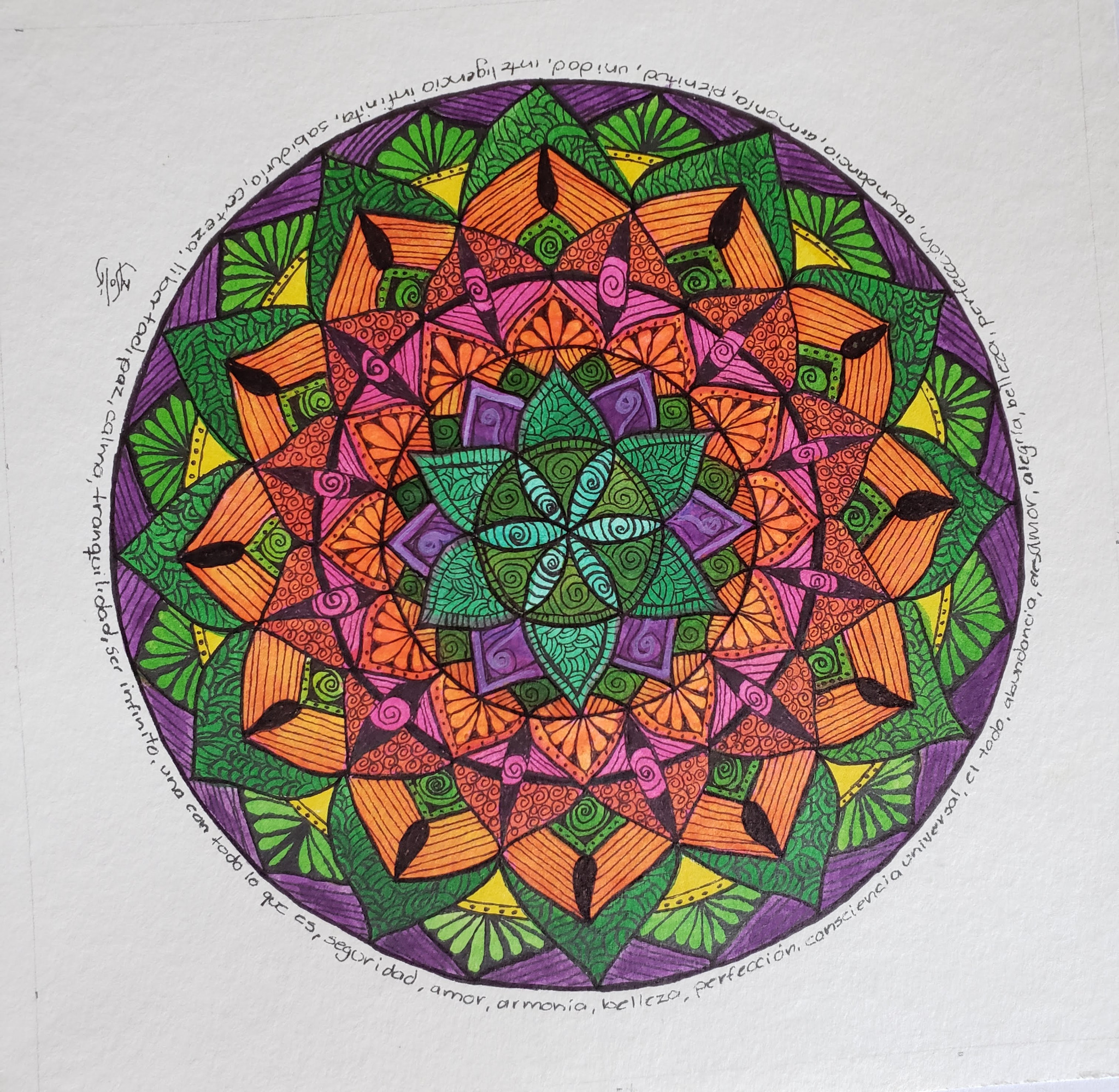 Obra original geométrica en espiral