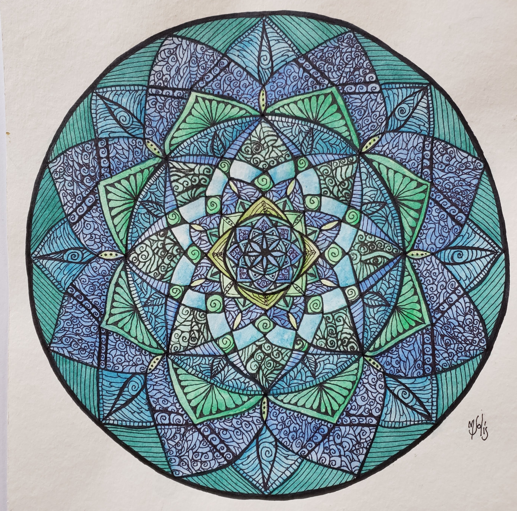 Obra original geométrica en espiral