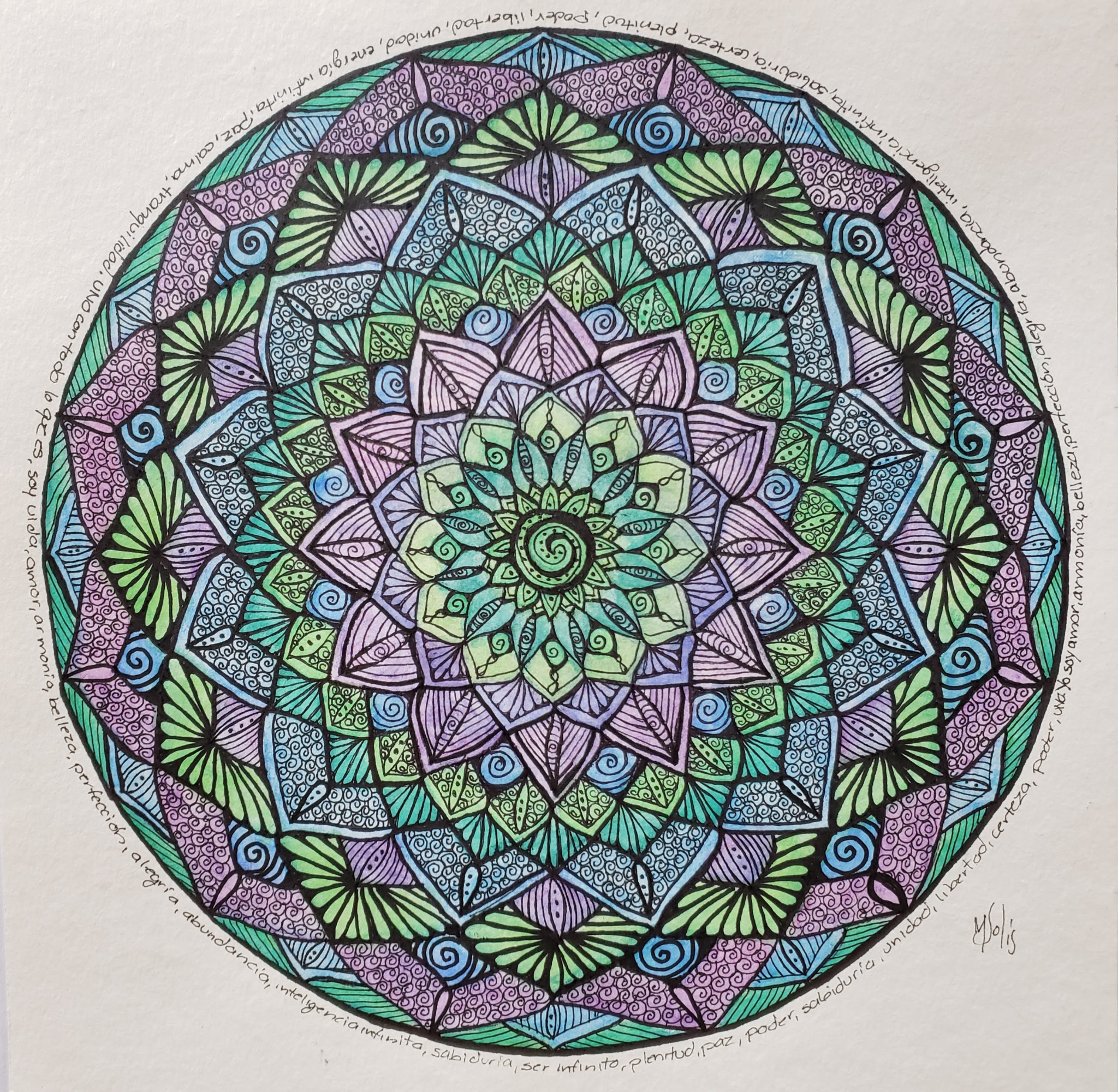 Obra original geométrica en espiral